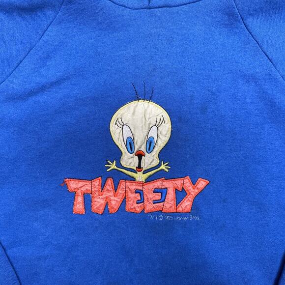 Tweety Bird Hoodie Vintage 90s Size XL Fruit of the Loom USA Warner Brothers - Picture 3 of 8